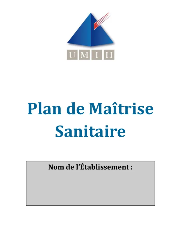 Couverture du document : Plan de maîtrise sanitaire