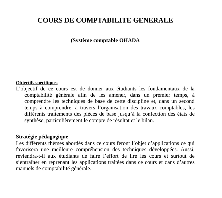 Comptabilité générale – cours complet