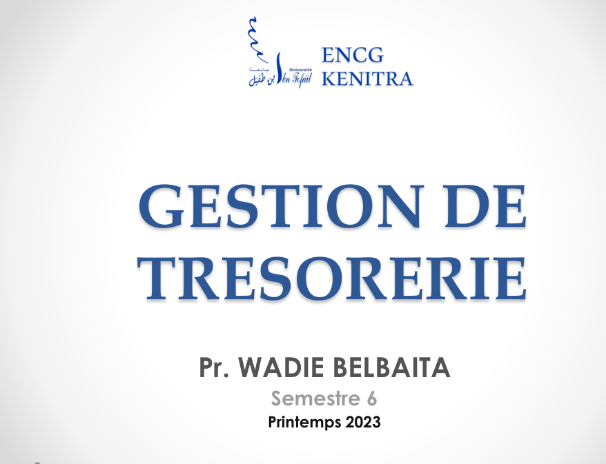 Gestion de Trésorerie – Cours et Techniques