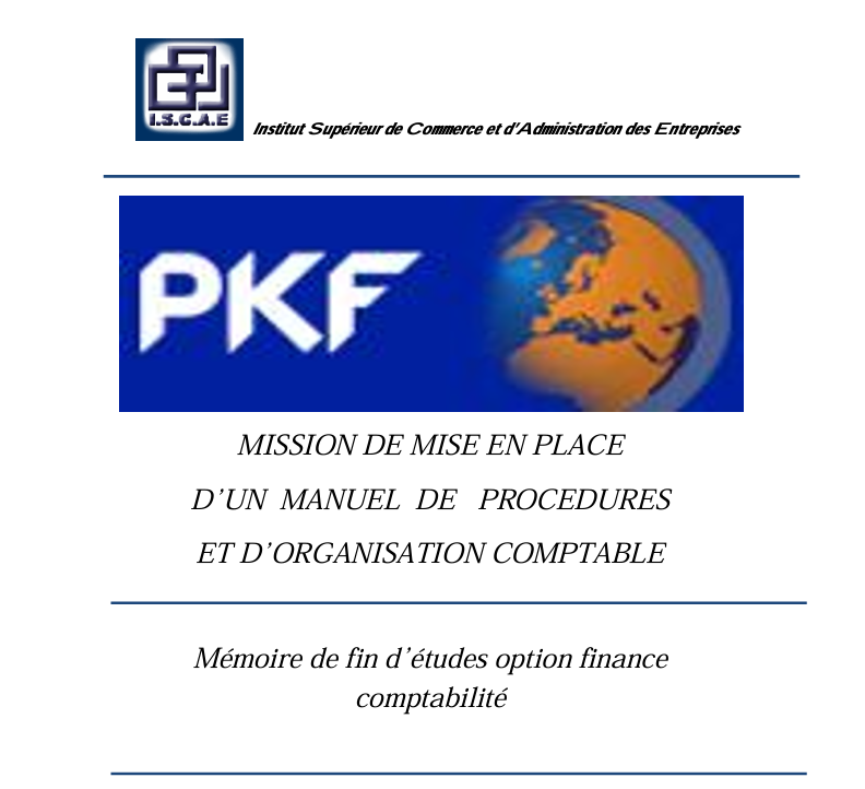 Manuel de Procédures et Organisation Comptable